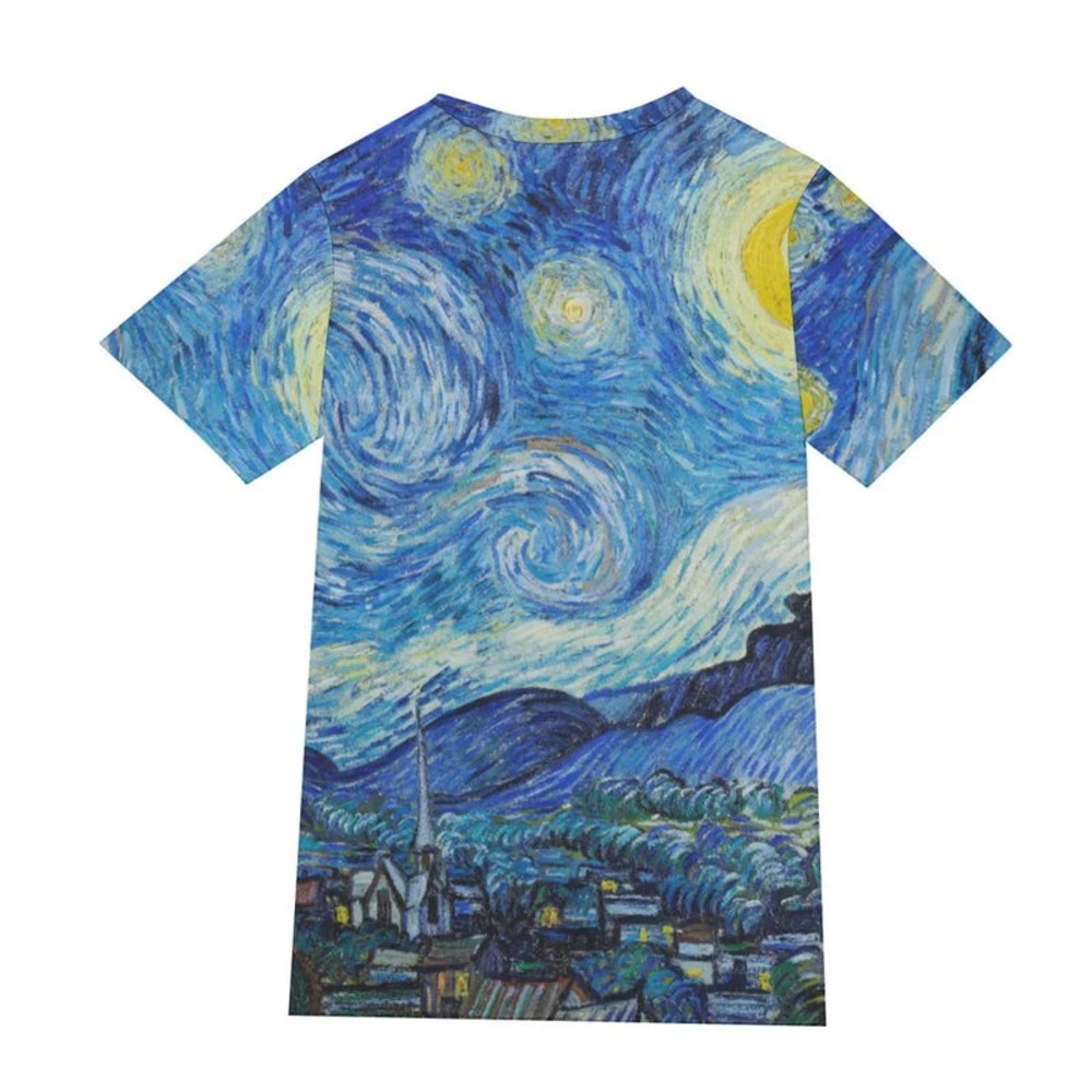 Van Gogh Inspired Blue Art Tee - Picture 2 of 5
